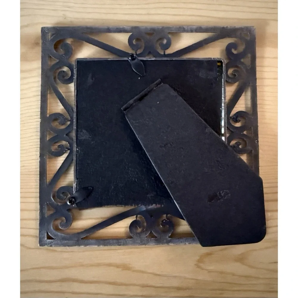 VTG Pewter Tone PICTURE‎ FRAME Ornate French Look Swirls Maximalist Whimsy 5.25